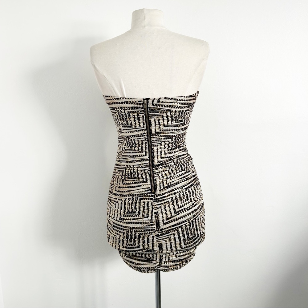 Y2K Vintage Bebe Addiction Gold Strapless Clubbing Micro Mini Dress Size XS - Picture 4 of 10